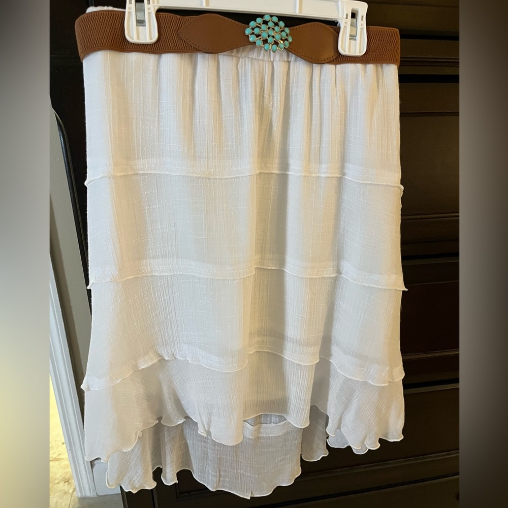 NWOT Women’s A.Byer White Skirt With Belt
